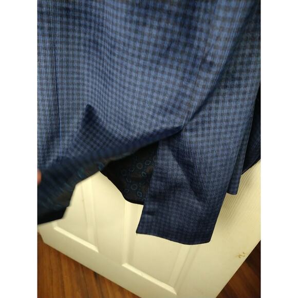 Gianpaul Men's 42R Blazer Modern Fit Blue Black Velvet Check Lined formal prof - Picture 14 of 16